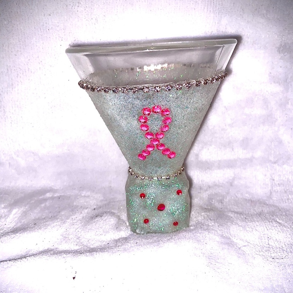 Breast cancer awareness glass🎀